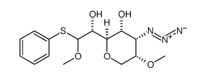 D-glycero-D-allo-Heptose, 3,7-anhydro-5-azido-5-deoxy-6-O-methyl-, O-methyl S-phenyl monothioacetal结构式