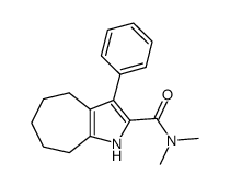 3-Phenyl-1,4,5,6,7,8-hexahydro-cyclohepta[b]pyrrole-2-carboxylic acid dimethylamide结构式
