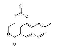4-(乙酰基氧基)-6-甲基-2-萘羧酸乙酯结构式