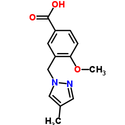 4-Methoxy-3-[(4-methyl-1H-pyrazol-1-yl)methyl]benzoic acid结构式