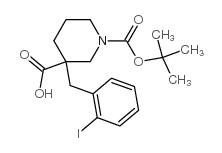 1-n-boc-3-(2-iodobenzyl) piperidine-3-carboxylic acid Structure