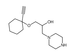 1-(1-ethynylcyclohexyl)oxy-3-piperazin-1-ylpropan-2-ol结构式