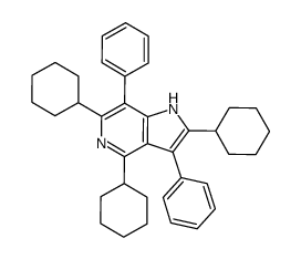 2,4,6-tricyclohexyl-3,7-diphenyl-1H-pyrrolo[3,2-c]pyridine结构式