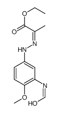 丙酮酸乙酯-3-甲酰基氨基-4-甲氧基苯基腙结构式
