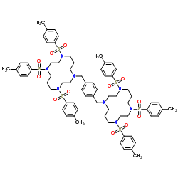 1,1'-[1,4-亚苯基双(亚甲基)]双[4,8,11-三[(4-甲基苯基)磺酰基]-1,4,8,11-四氮杂环十四烷结构式