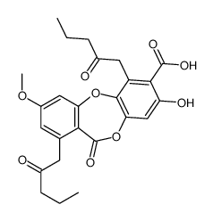 3-hydroxy-9-methoxy-6-oxo-1,7-bis(2-oxopentyl)benzo[b][1,4]benzodioxepine-2-carboxylic acid Structure