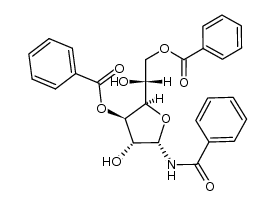 N-benzoyl-3,6-di-O-benzoyl-α-D-glucofuranosylamine结构式