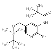 N-(2-溴-5-((叔丁基二甲基甲硅烷氧基)甲基)吡啶-3-基)新戊酰胺结构式