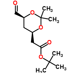 (4R-cis)-6-醛基-2,2-二甲基-1,3-二氧己环-4-乙酸叔丁酯结构式