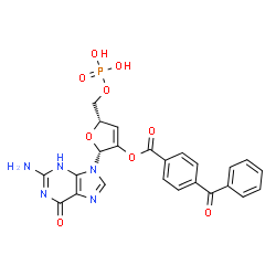 2'-O-(4-benzoylbenzoyl)guanosine cyclic 3',5'-monophosphate Structure