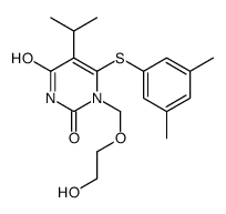 6-(3,5-dimethylphenyl)sulfanyl-1-(2-hydroxyethoxymethyl)-5-propan-2-ylpyrimidine-2,4-dione结构式