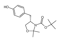 N-(tert-butoxycarbonyl)-2,2-dimethyl-4-(4-hydroxyphenyl)-1,3-oxazolidine Structure