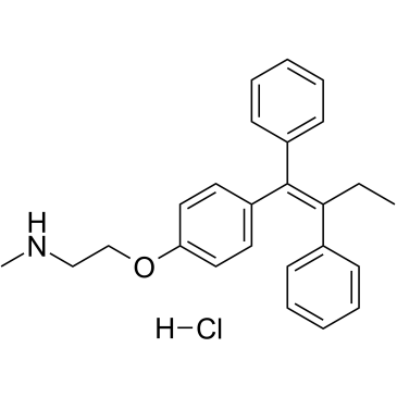 (Z)-2-(4-(1,2-二苯基丁-1-烯-1-基)苯氧基)-N-甲基乙胺盐酸盐结构式