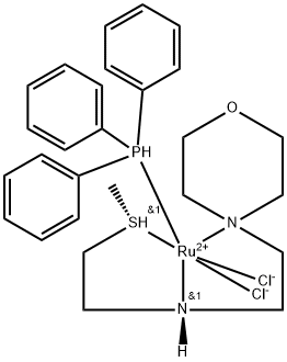 二氯[rel-[N(S)]-N-[2-[(R)-甲硫基-κS]乙基]-4-吗啉乙胺-κNN4,κN4](三苯基膦)钌(II)结构式