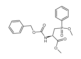 (2R)-methyl 2-(((benzyloxy)carbonyl)amino)-3-(methoxy(phenyl)phosphoryl)propanoate结构式