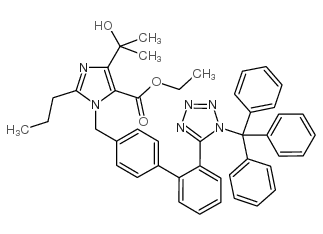 Ethyl 5-(2-hydroxypropan-2-yl)-2-propyl-3-[[4-[2-(1-trityltetrazol-5-yl)phenyl]phenyl]methyl]imidazole-4-carboxylate structure