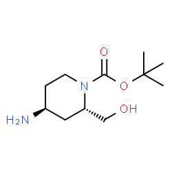 (2S,4S)-4-氨基-2-(羟甲基)哌啶-1-甲酸叔丁酯结构式