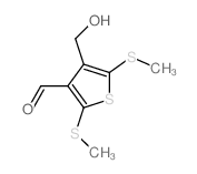 4-(hydroxymethyl)-2,5-bis(methylsulfanyl)thiophene-3-carbaldehyde结构式