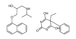 5-ethyl-5-phenylbarbituric acid, compound with ()-1-(isopropylamino)-3-(1-naphthyloxy)propan-2-ol (1:1)结构式