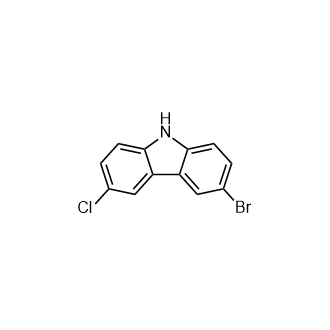 3-溴-6-氯-9H-咔唑结构式
