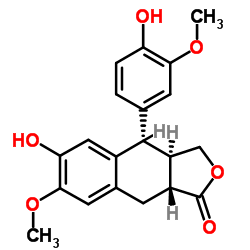 Naphtho[2,3-c]furan-1(3H)-one,3a,4,9,9a-tetrahydro-6-hydroxy-4-(4-hydroxy-3-methoxyphenyl)-7-methoxy-,(3aR,4S,9aR)- Structure