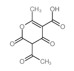 5-acetyl-2-methyl-4,6-dioxo-pyran-3-carboxylic acid structure