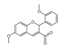 2H-1-BENZOPYRAN, 6-METHOXY-2-(2-METHOXYPHENYL)-3-NITRO- Structure