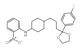 4-Piperidinamine,1-[3-[2-(4-fluorophenyl)-1,3-dioxolan-2-yl]propyl]-N-(2-nitrophenyl)- Structure