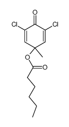 Hexanoic acid 3,5-dichloro-1-methyl-4-oxo-cyclohexa-2,5-dienyl ester Structure