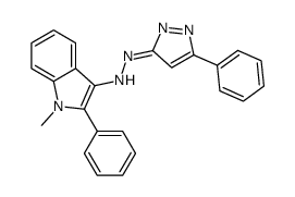 1-methyl-2-phenyl-N-[(5-phenylpyrazol-3-ylidene)amino]indol-3-amine结构式