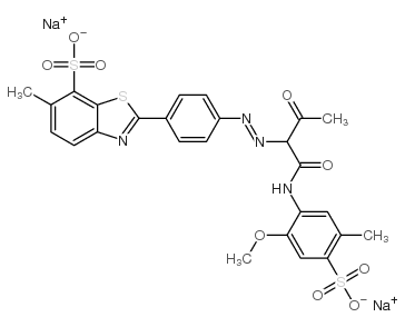 disodium 2-[4-[[1-[[(2-methoxy-5-methyl-4-sulphonatophenyl)amino]carbonyl]-2-oxopropyl]azo]phenyl]-6-methylbenzothiazole-7-sulphonate picture