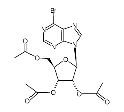 6-bromo-9-(2',3',5'-tri-O-acetyl-β-D-ribofuranosyl)-9H-purine结构式