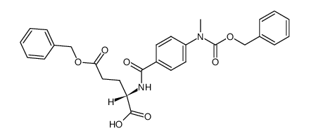 N-[4-[[(benzyloxy)carbonyl]methylamino]benzoyl]-L-glutamic acid γ-benzyl ester Structure