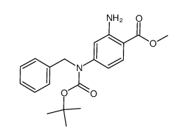 2-amino-4-(benzyl-tert-butoxycarbonyl-amino)-benzoic acid methyl ester结构式