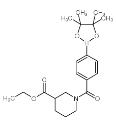 Ethyl 1-(4-(4,4,5,5-tetramethyl-1,3,2-dioxaborolan-2-yl)benzoyl)piperidine-3-carboxylate Structure