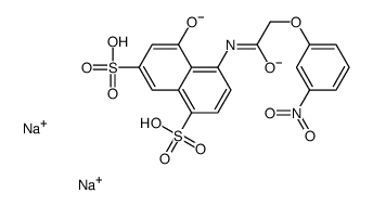 disodium 5-hydroxy-4-[[(3-nitrophenoxy)acetyl]amino]naphthalene-1,7-disulphonate structure