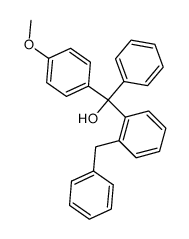 (+/-)-Hydroxy-phenyl-(4-methoxy-phenyl)-(2-benzyl-phenyl)-methan结构式