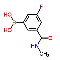3-氟-5-(甲基氨甲酰基)苯基硼酸结构式