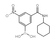 (3-(环己基氨基甲酰基)-5-硝基苯基)硼酸结构式
