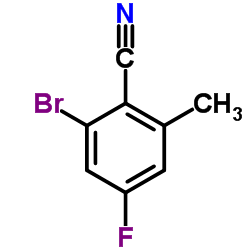2-溴-4-氟-6-甲基苯腈结构式