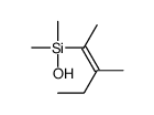 hydroxy-dimethyl-(3-methylpent-2-en-2-yl)silane结构式