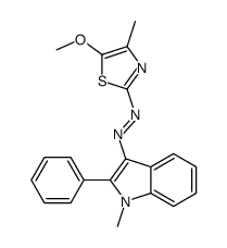 (5-methoxy-4-methyl-1,3-thiazol-2-yl)-(1-methyl-2-phenylindol-3-yl)diazene结构式