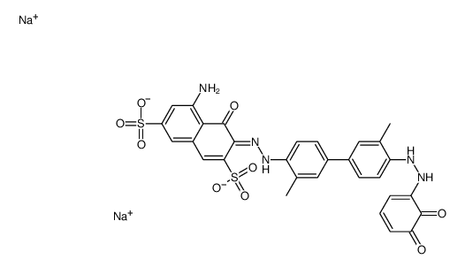 5-amino-3-[[4'-[(dihydroxyphenyl)azo]-3,3'-dimethyl[1,1'-biphenyl]-4-yl]azo]-4-hydroxynaphthalene-2,7-disulphonic acid, sodium salt结构式
