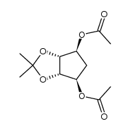 meso-4β,6-diacetoxy-2,2-dimethyl-3αβ,5,6α,6αβ-tetrahydro-4H-cyclopenta-1,3-dioxole Structure