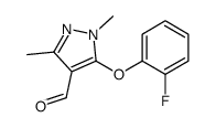 5-(2-fluorophenoxy)-1,3-dimethylpyrazole-4-carbaldehyde结构式