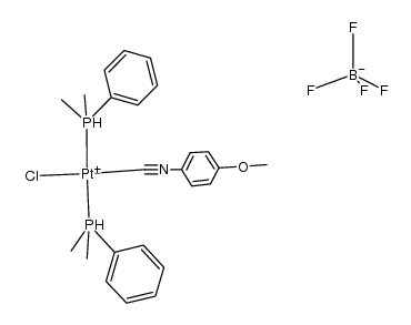 trans-{(PPh3)2Pt(CNC6H4-p-OMe)Cl}BF4 Structure