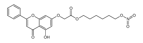 6-(硝基氧基)-2-(5-羟基-4-氧代-2-苯基-4H-色烯-7-基氧基)乙酸己酯结构式