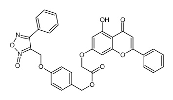 3-((4-((2-(5-羟基-4-氧代-2-苯基-4H-色烯-7-基氧基)乙酰氧基)甲基)苯氧基)甲基)-4-苯基-1,2,5-噁二唑 2-氧化物结构式