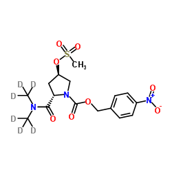 (2S,4R)-2-[(Dimethylamino)carbonyl]-4-[(methylsulfonyl)oxy]-1-pyrrolidinecarboxylic Acid-d6 4-Nitrobenzyl Ester-d6 Structure