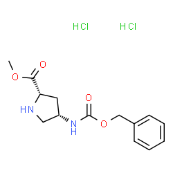 (2S,4S)-4-(((苄氧基)羰基)氨基)吡咯烷-2-羧酸甲酯二盐酸盐结构式